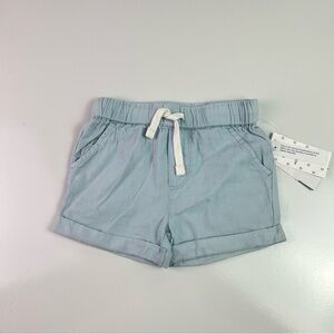 Nordstrom Baby Denim Colored Drawstring Shorts Sz 9 months NWT
